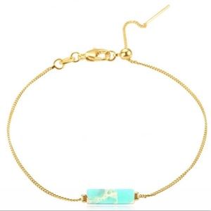 Gold and created serpentine stone bracelet